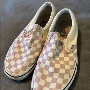 Vans Pink Checkered Slip-Ons
